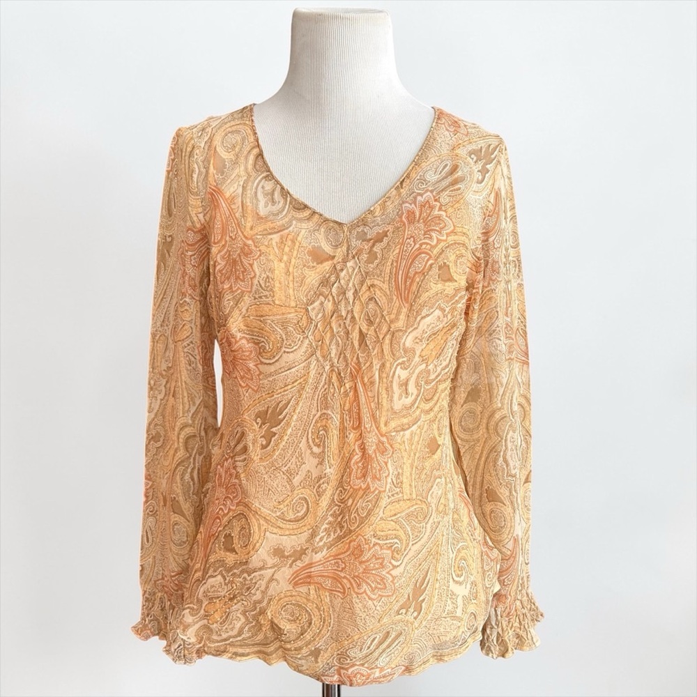 Y2K Beaded Paisley Long Sleeve Top